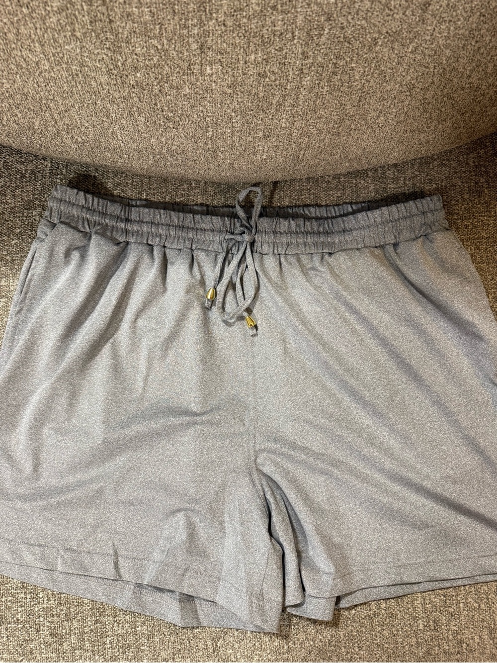 Women's Grey Athletic Drawstring Shorts with Pockets